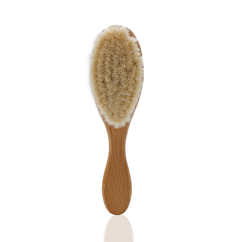 Baby Combs Pure Natural Wool Baby Hair Care Wooden Brush Comb Brush Baby Hairbrush Newborn Hair Brush Infant Comb Head Massager