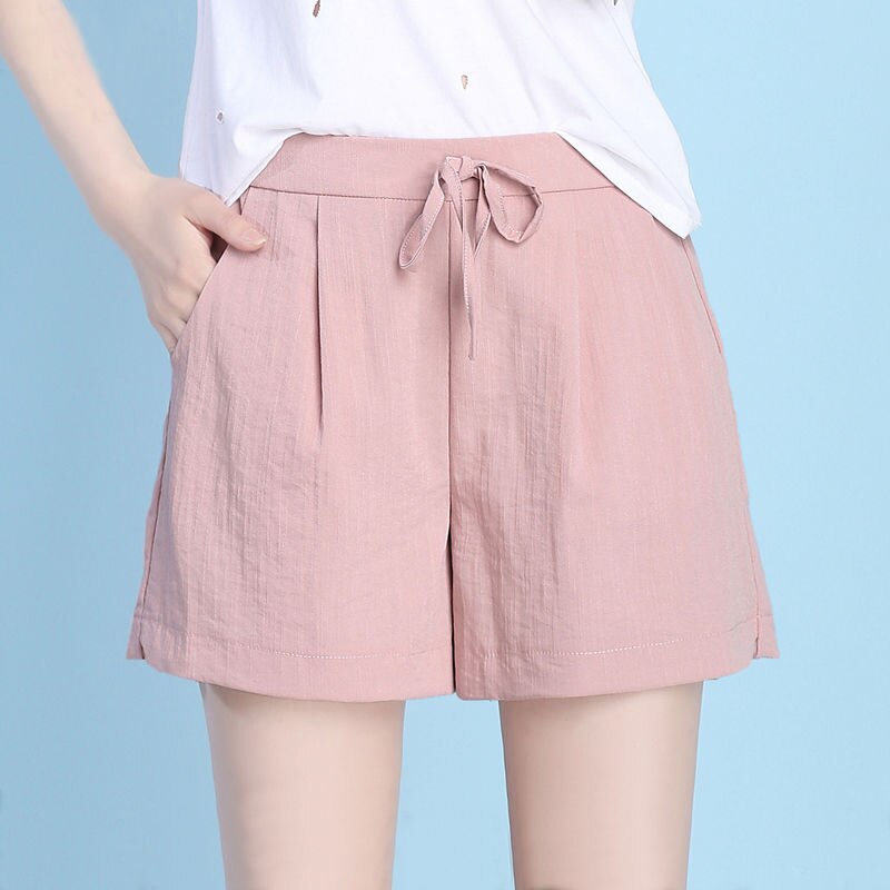 Loose Shorts Women&#39;s Summer High Waist Thin Pants 2022 Ice Silk Wide Leg Large Size Casual Pants Female Running Gym Shorts: S