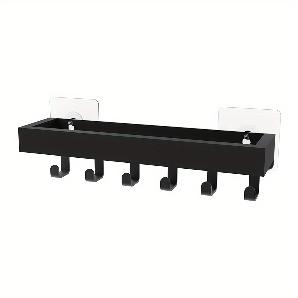Organizador de chave de madeira elegante, porta-chaves montado na parede com 6 ganchos, fácil instalação, ideal para escritório doméstico e muito mais: Vermelho