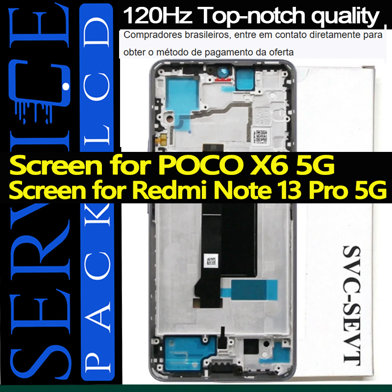 6.67 ''120Hz AMOLED Voor Xiaomi Redmi Note 13 Pro 5G LCD 2312DRA50C 2312CRAD3C Display touchscreen Voor Xiaomi Poco X6 23122PCD1G