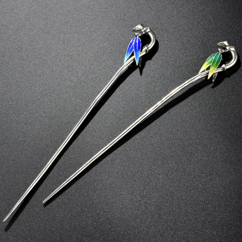 Taike thai silberhaar cloisonné archaize kontrahiert windblatt haarnadel zweifarbig optional