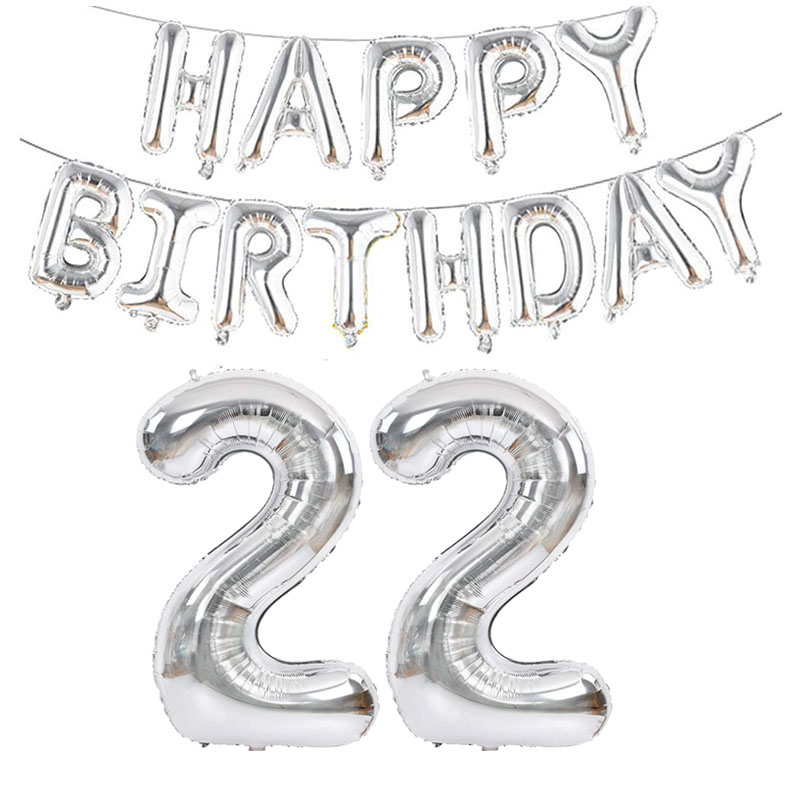 Globos plateados de aluminio con números de 32 pulgadas, 10 11 12 13 16 18 25 30 35 40 50 60 años, decoraciones para de feliz cumpleaños, adultos, niños, niños y niñas: Gris claro