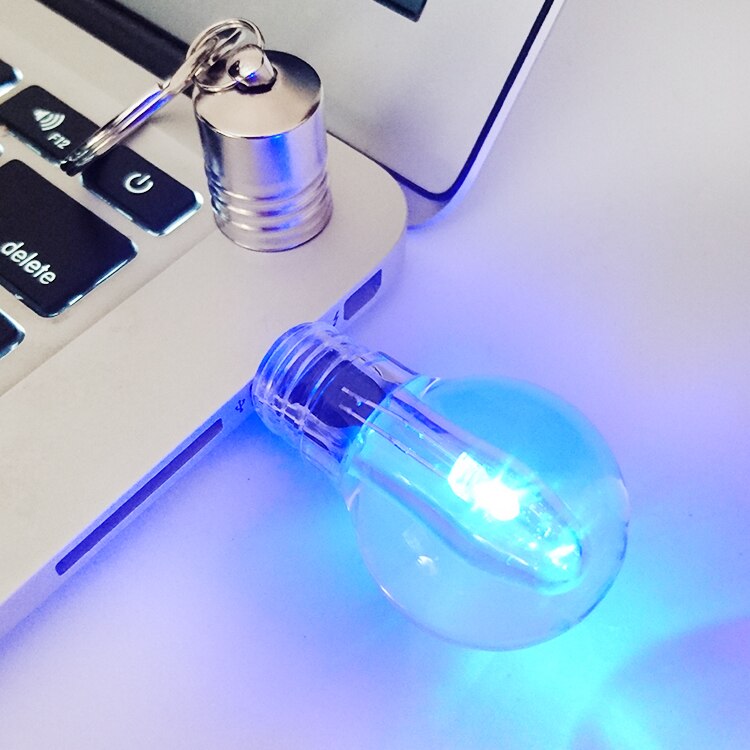 Żarówka pamięć USB 2.0 z niebieskie jasne światło LED 16GB 8GB 32GB 4GB 64GB Flash Pendrive pamięć Pendrive dysk Usb specjalne prezenty: 128 m / usb with blue light