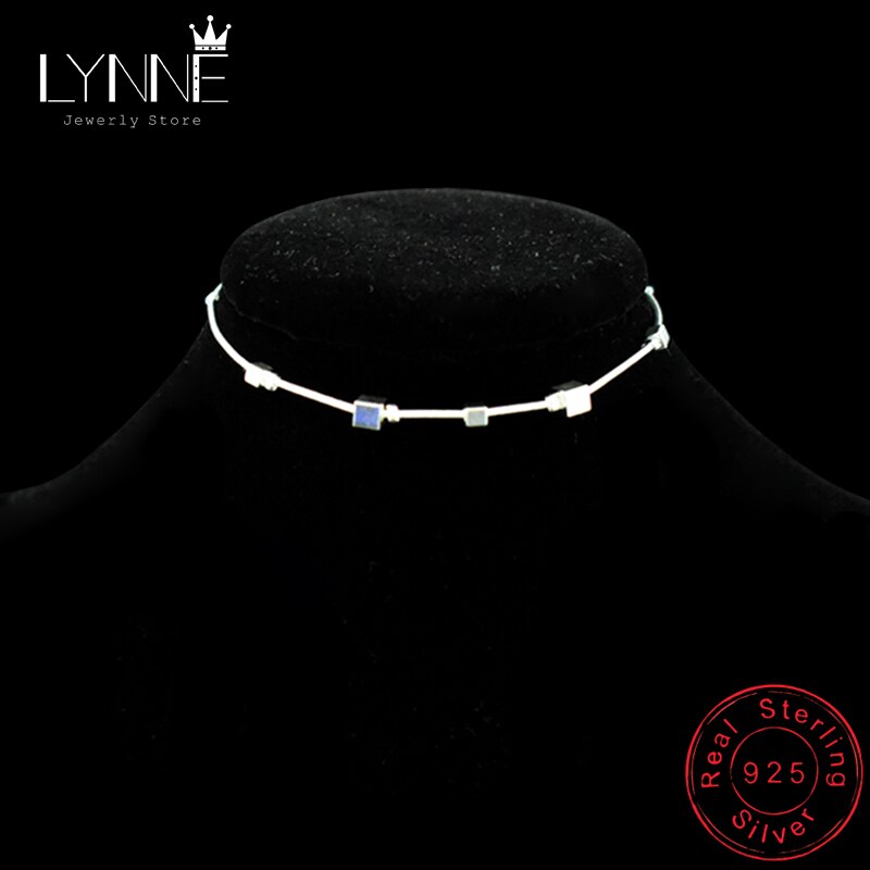 Beach Anklet 925 Sterling Silver Ladies Square Pendant Foot Chain Bracelet Women Anklets Pulseras Jewelry