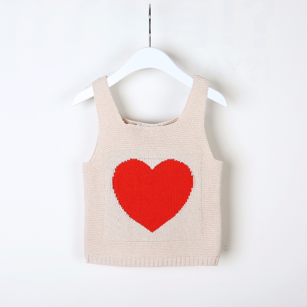 Boys Girls Vests Kids Clothes Knitting Heart Children Clothing Girl Waistcoat Spring Autumn Casual Baby Boys Vest