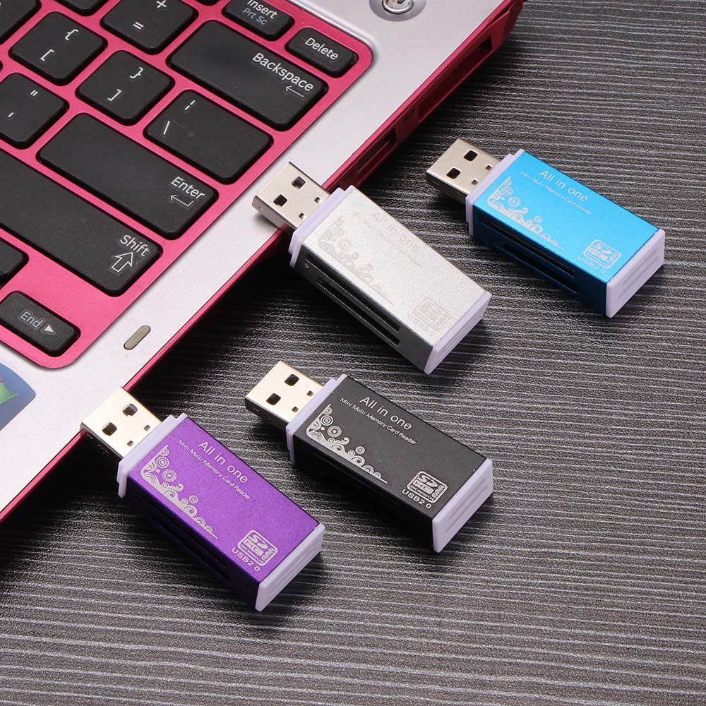 Pro duo geheugenkaartlezer adapter 4 in 1 usb 2.0 micro sd/tf sdhc mini kaartlezer kleur willekeurige mini kaartlezer