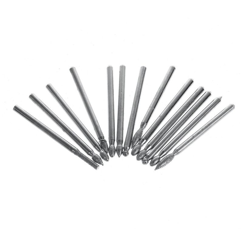 30 Stuks 2.35Mm Shank Diamant Slijpen Burr Naald Punt Graveren Carving Polijsten Glas Jade Steen Boor Rotary Tool set: 2.35-20PCS