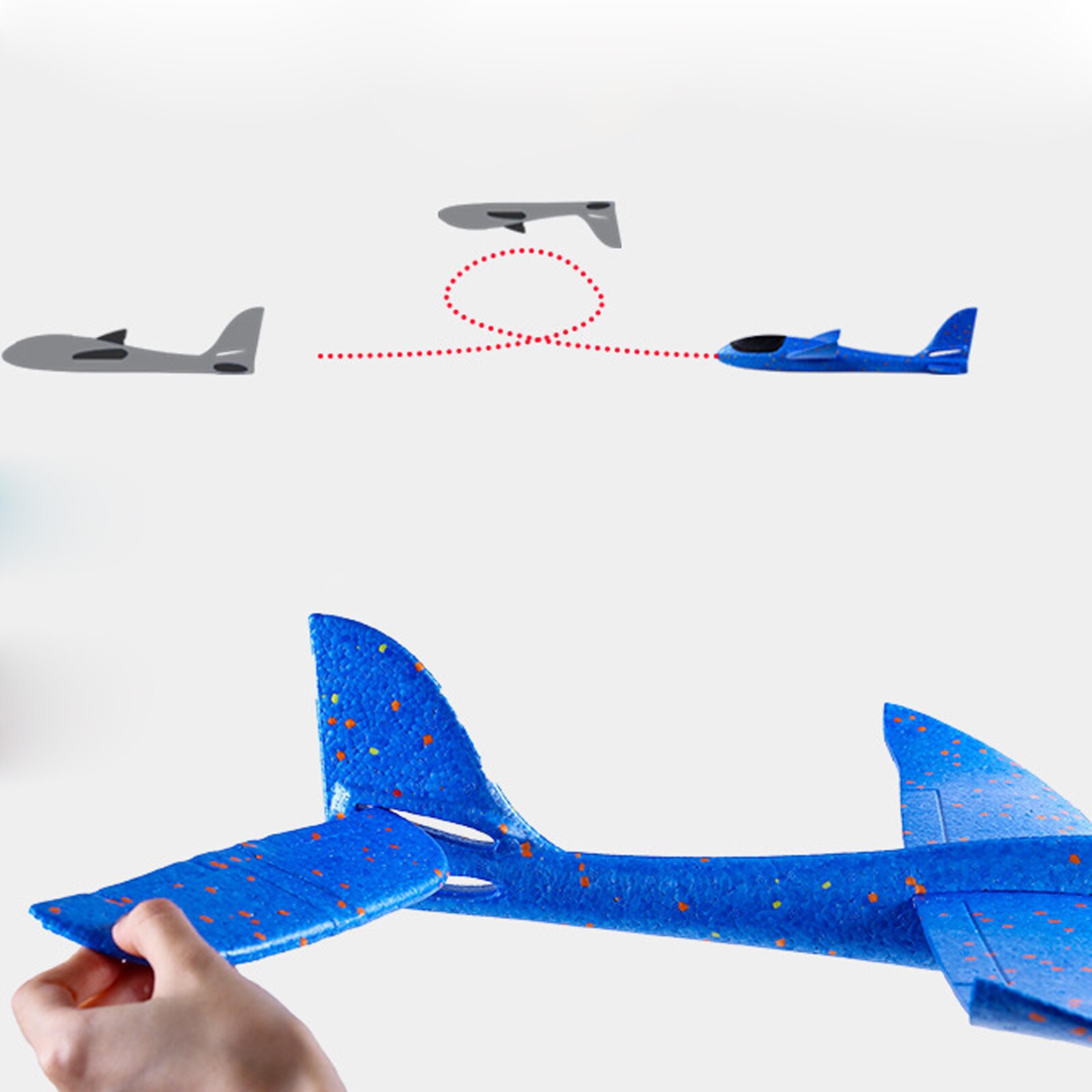 48*48.5*12cm Epp Foam Airplane Toy Foam Throwing Glider Airplane Inertia Aircraft Toy Hand Airplane Model Light Weight Flexible