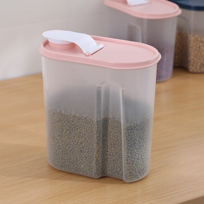Storage Cans Set Of Bulk Cans 4 Pieces with Hinged Lids 2.6 + 1.8 Liters Recyclable Transparent Storage Bulk Cans
