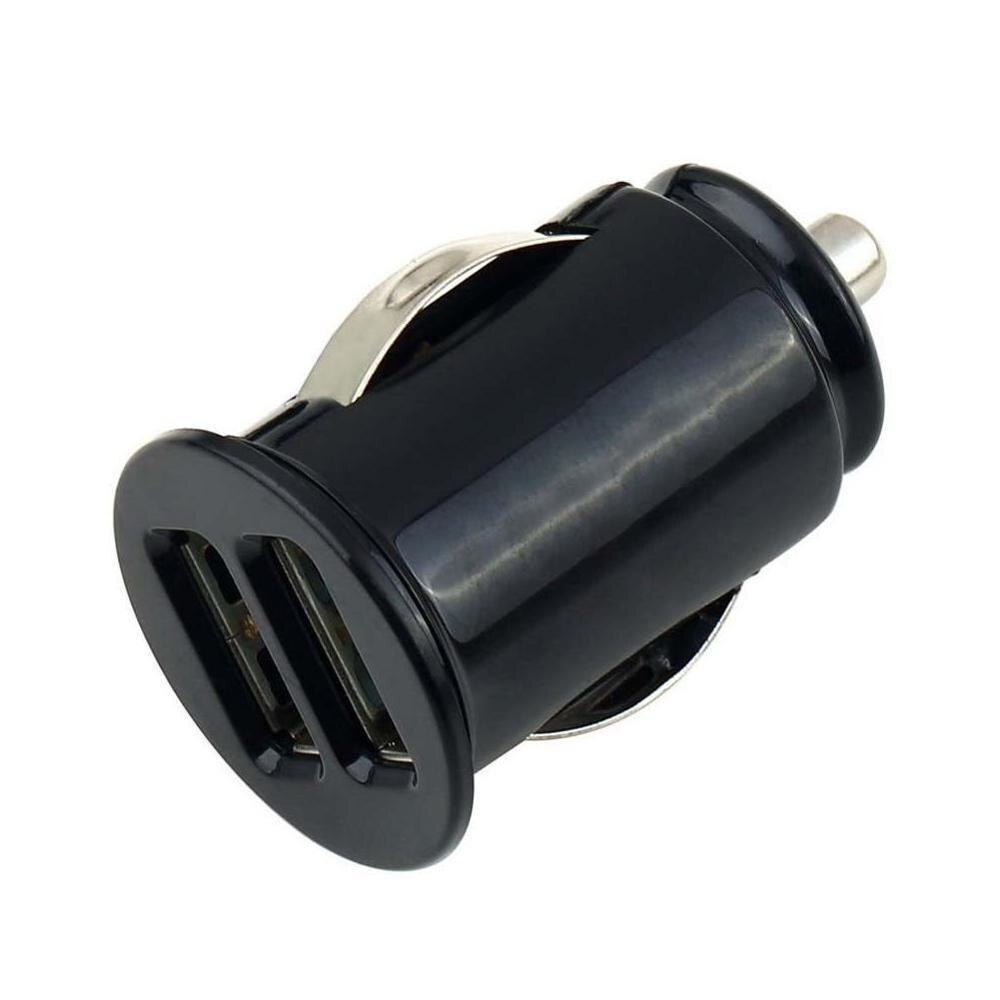 Auto Mini Dual Usb Car Charger Sigarettenaansteker 12V Auto 2 Universele Styling Port Power Charger Adapter Auto Adapter snelle W5C5: Black