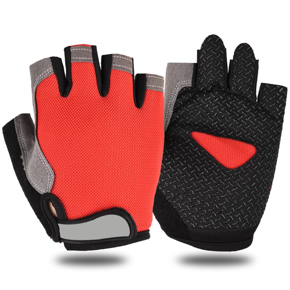 Cycling Gloves Half Finger Anti-slip Bike Bicycle Gloves Breathable for Summer Outdoor Sports Men Women Motorcycle MTB Road Bike: Red / XL