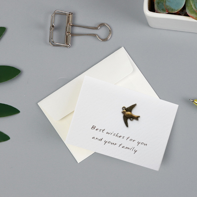 50Pack fold card with envelope greeting retro Metal Festival towers clover crown triumphal arch 8*6CM: L