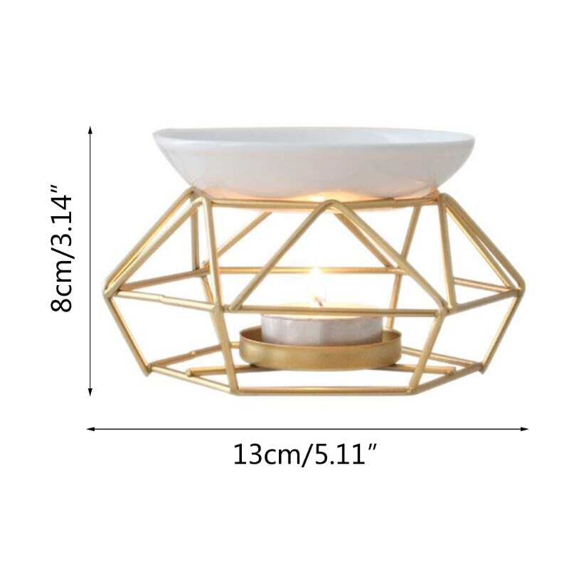 Aromatische Olie Brander, Geometrische Keramische Essentiële Olie Kaars Houder Wax Melt Brander Warmer Smelter Geur Voor Thuis Offi