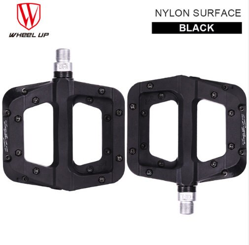 Pedales de bicicleta MTB Road Bike BMX pedales ultraligeros de fibra de nailon con 3 rodamientos, piezas de bicicleta profesionales con: Black