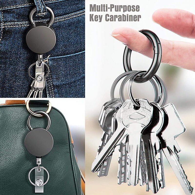 Porte-clé rétractable à tirette, 1 pièce, porte-Badge, bobine de ceinture extensible, lanière d&#39;identification, porte-carte