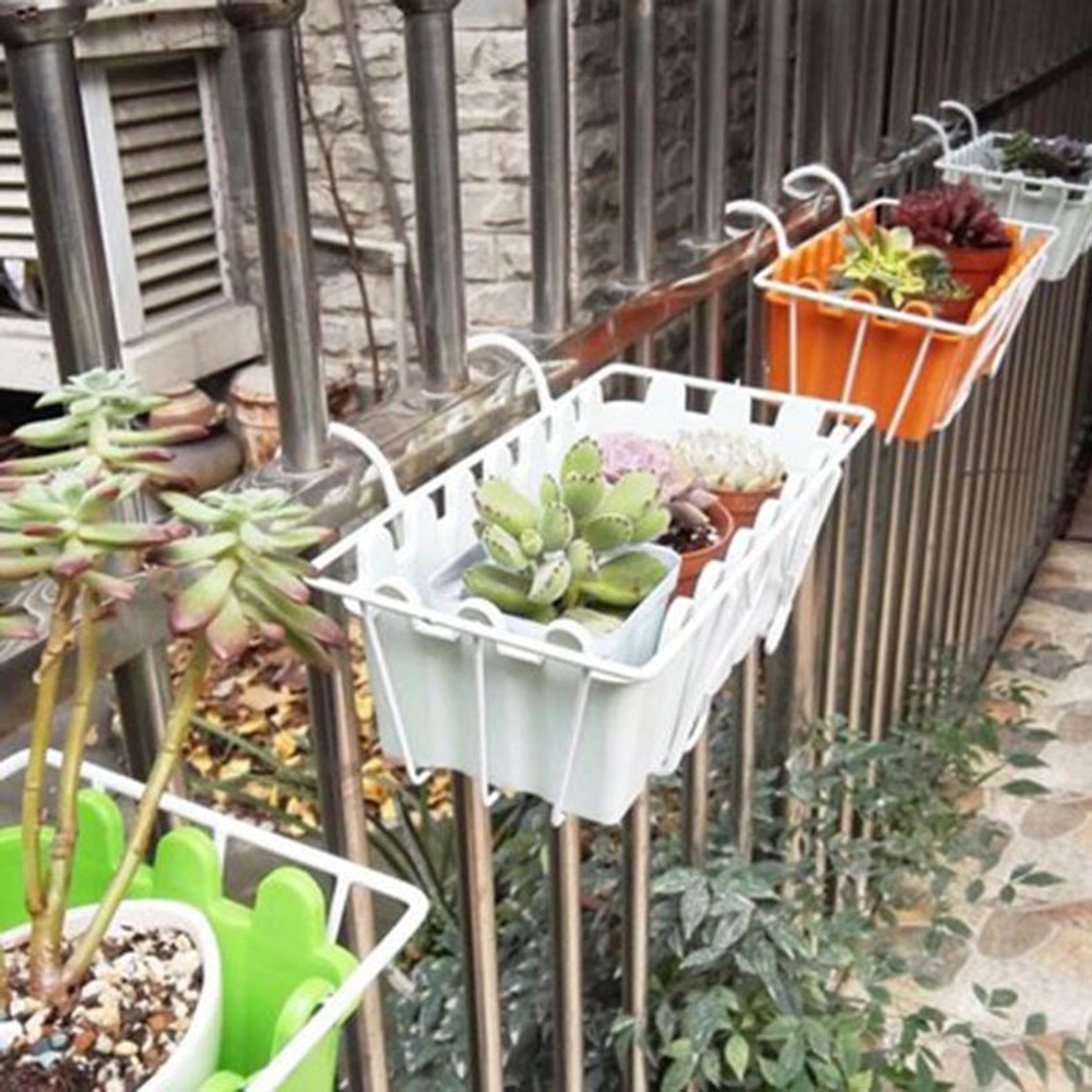 Balkon Hängenden Korb Blumentopf Eisen Zaun Blu... – Grandado