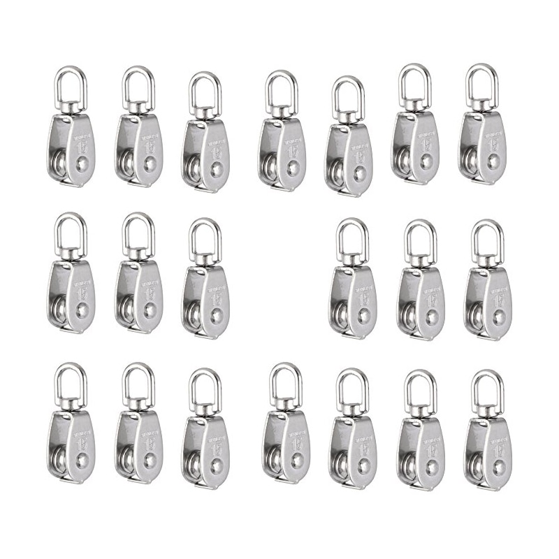 Crane Pulley Block M15 Lifting Crane Swivel Hook single Pulley Block Hanging Wire Towing Wheel 10Pcs