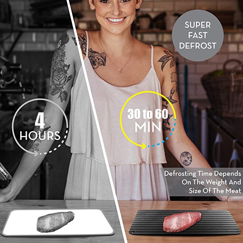 Kitchen Tool Quick Defrosting Plate Board Chopping Blocks Tray Fast Thaw Frozening Meat Fish Sea Food Fast Defrost Tray