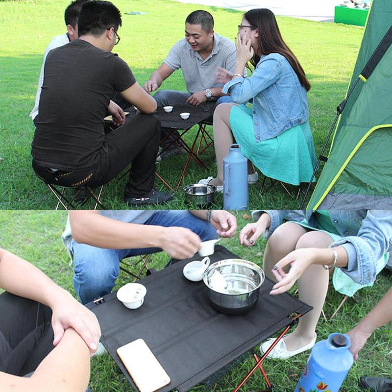 Aluminum Alloy Oxford Cloth Table Outdoor Camping Picnic Table Ultralight Portable Folding Table Outdoor Barbecue Fishing Chairs