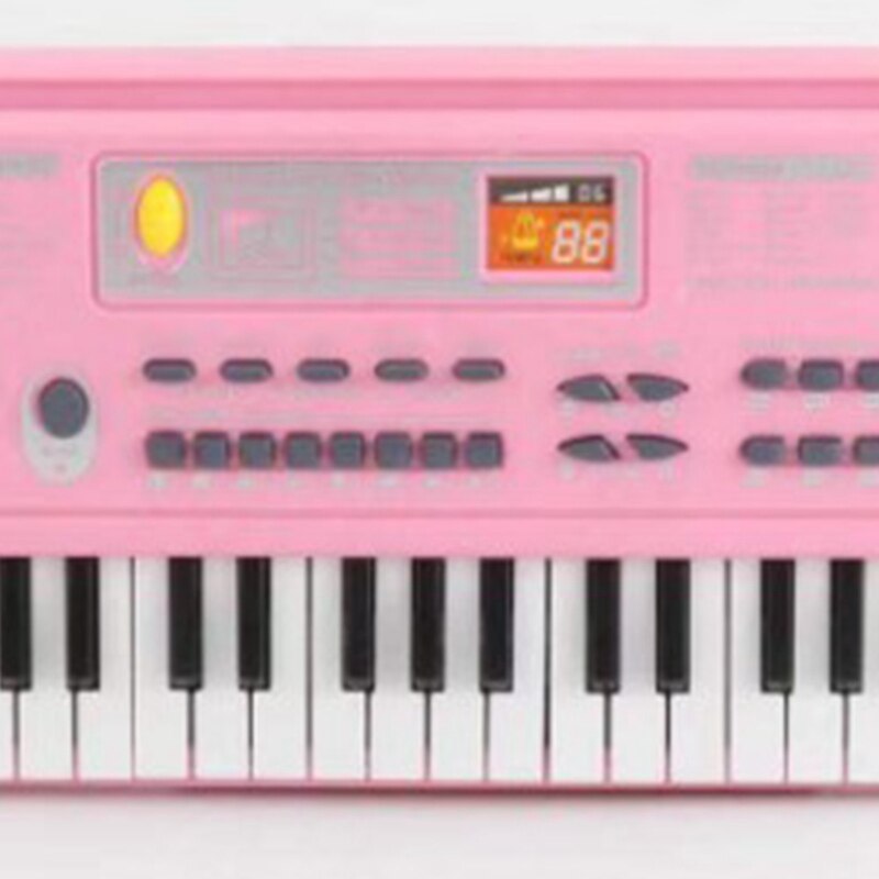 Electric Keyboard Piano for Kids-Portable 61 Key Electronic Musical Karaoke Keyboard, Microphone, Pink