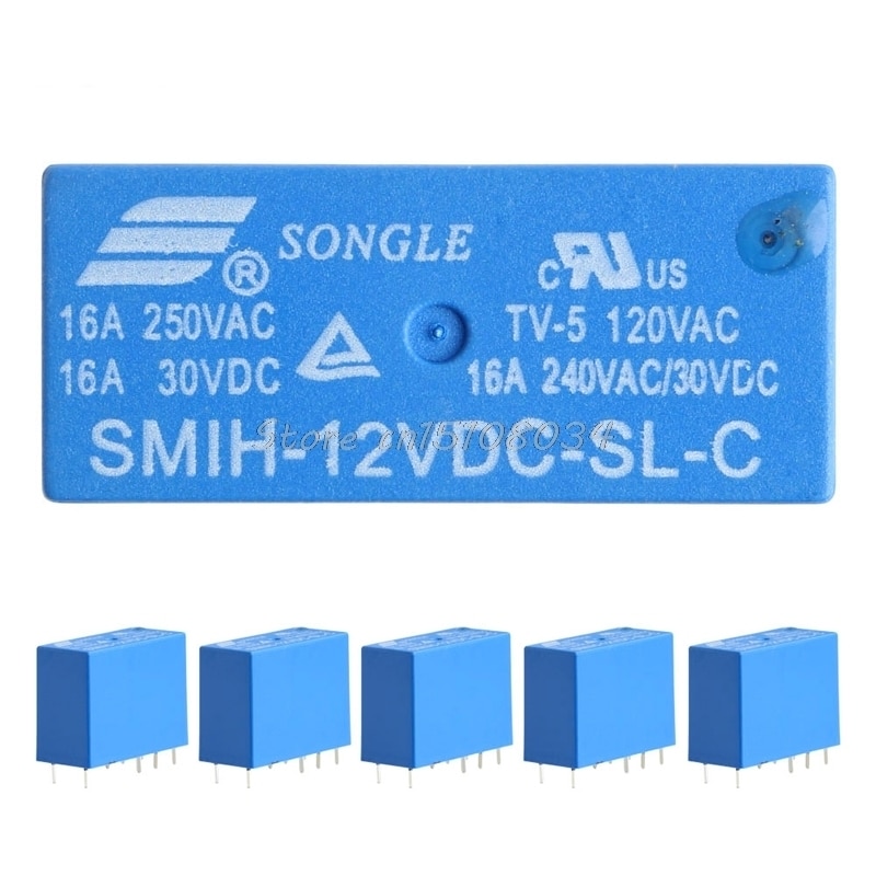 5 Stks/set SMIH-12VDC-SL-C Relais 12V 16A 250V 8 Pin Een Conversie S08 &