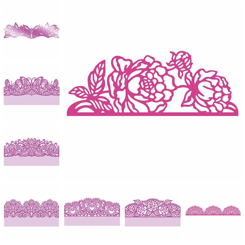 Nostalgie wervelingen bloemen vlinders rand diy scrapbooking knutselen kaarten album maken sjabloon