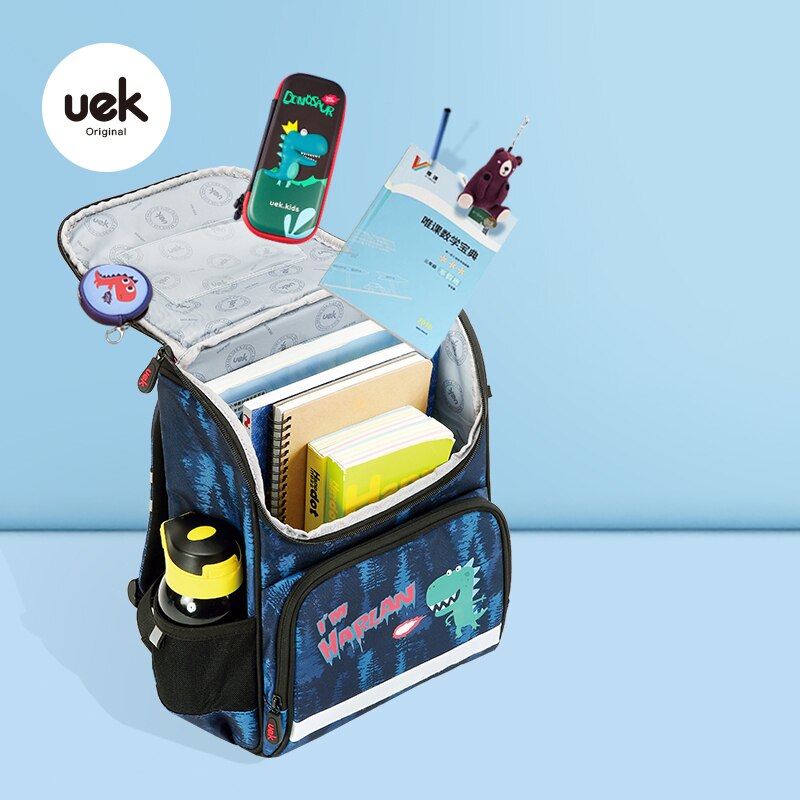 Uek Kid Primary Schoolbag Stationery Book Organizer Bag Backpack For School Girl Dinosaur Shoulders Toddler Boys Bookbag Student