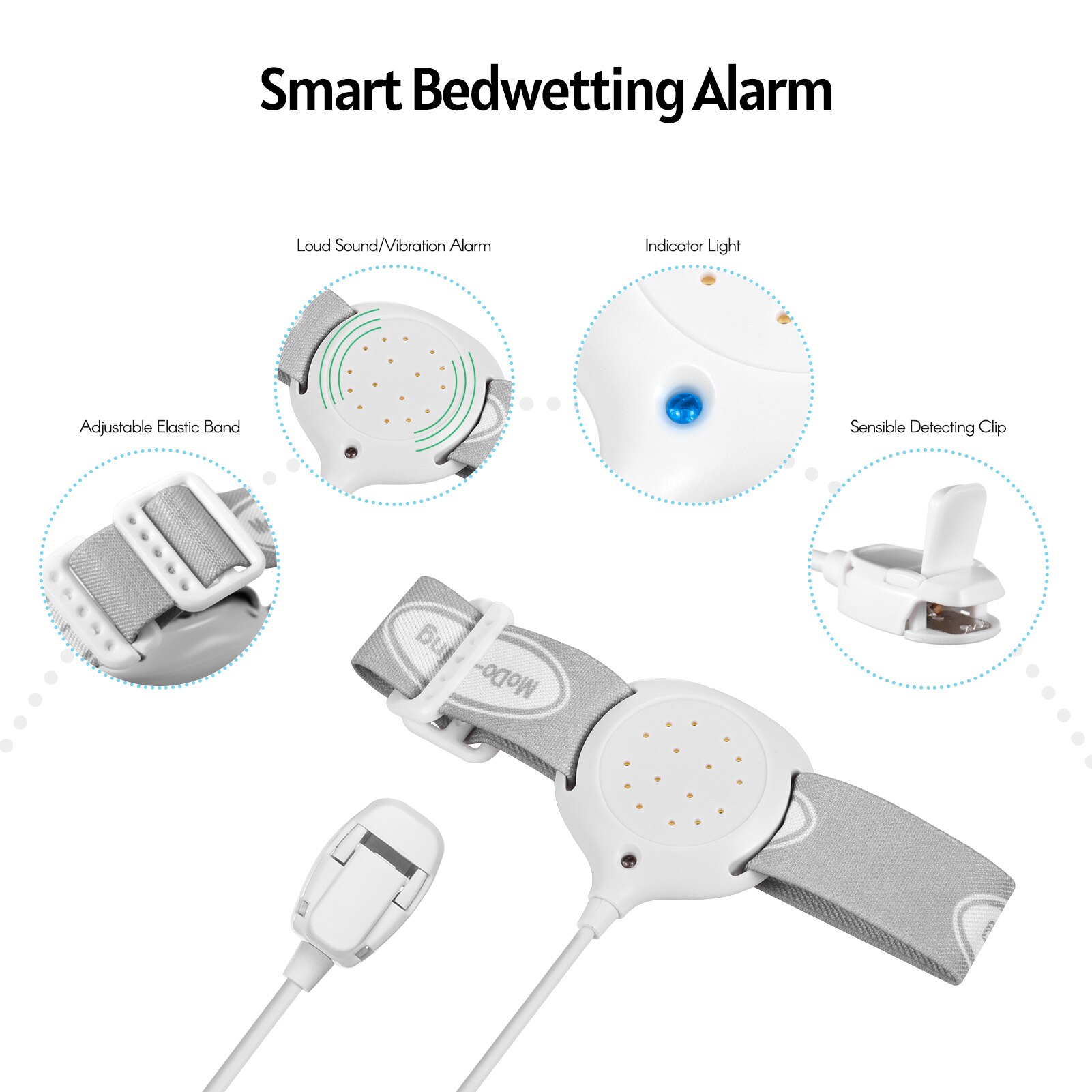 Plaswekker Enuresis Alarm Elektronische Wekker Kind Alarm Met Licht Geluid En Trillingen Voor Baby Volwassenen Oudere