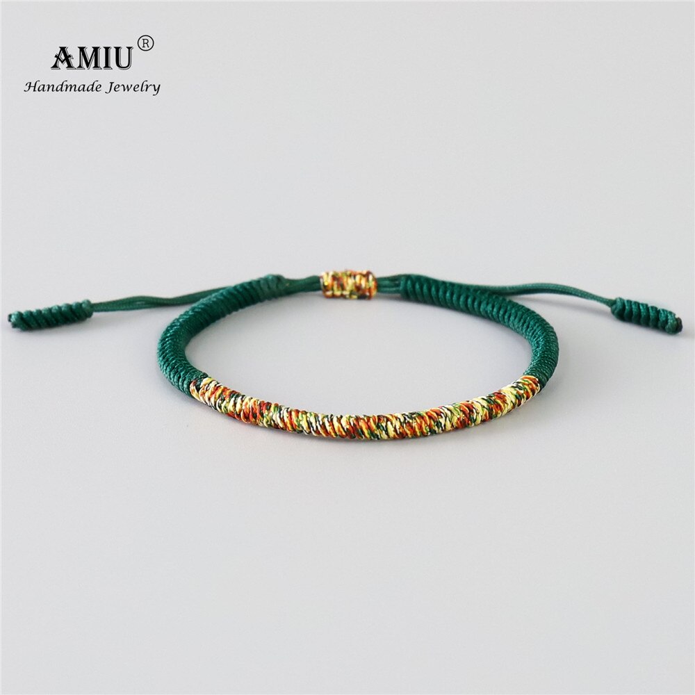 AMIU 6 Colors Tibetan Handmade Buddhist Lucky Bracelets &amp; Bangles For Women Men Rope Knots Amulet Tibet Braided Bracelet: 5