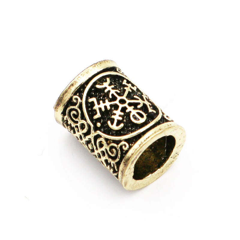 5 stuks Viking Kralen Haar Vlecht Baard Dreadlock Kralen 8mm Gat Sieraden Armband Maken Metalen Kraal DIY Accessorries: YELLOW