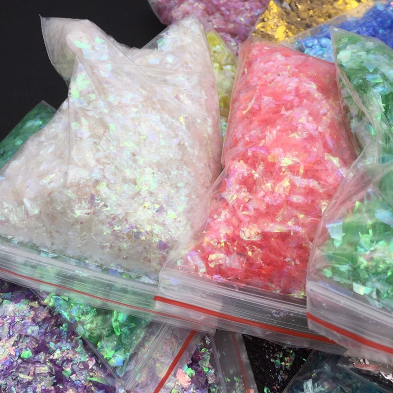 20 g / partia nieregularny papier powłoki cekiny żywica epoksydowa Craft materiały wypełniające kolorowe błyskotki brokat do majsterkowania rzemiosło żywiczne