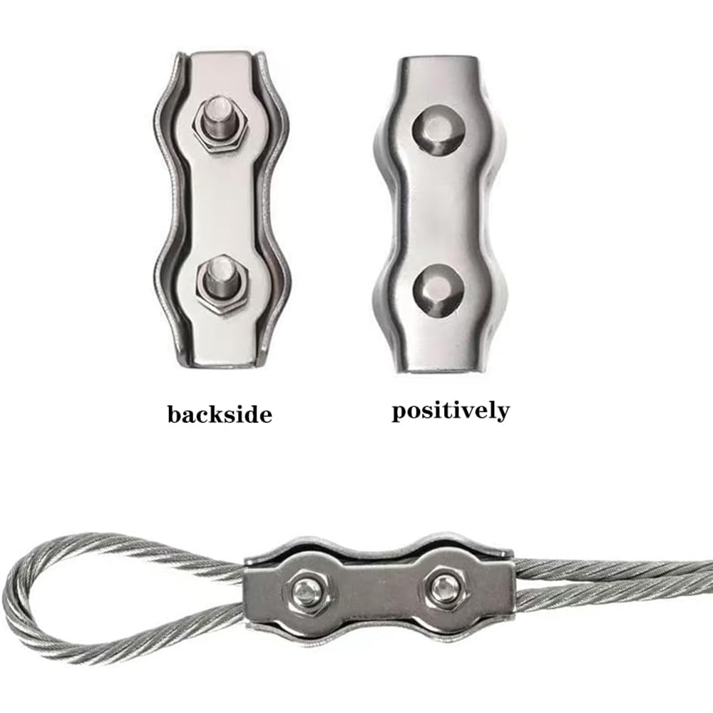 5/10 Uds M2-M8 Clip de perno de doble poste de acero inoxidable abrazadera de Cable de cuerda de alambre pinza de cuerda agarre Simple sujetador de Cable DIY