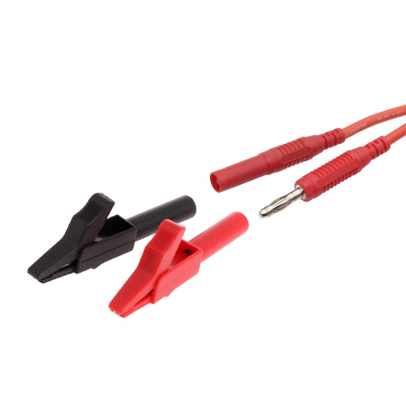 2 stk 4mm fulle beskyttende alligatorklemmer krokodilleklemme til multimeter