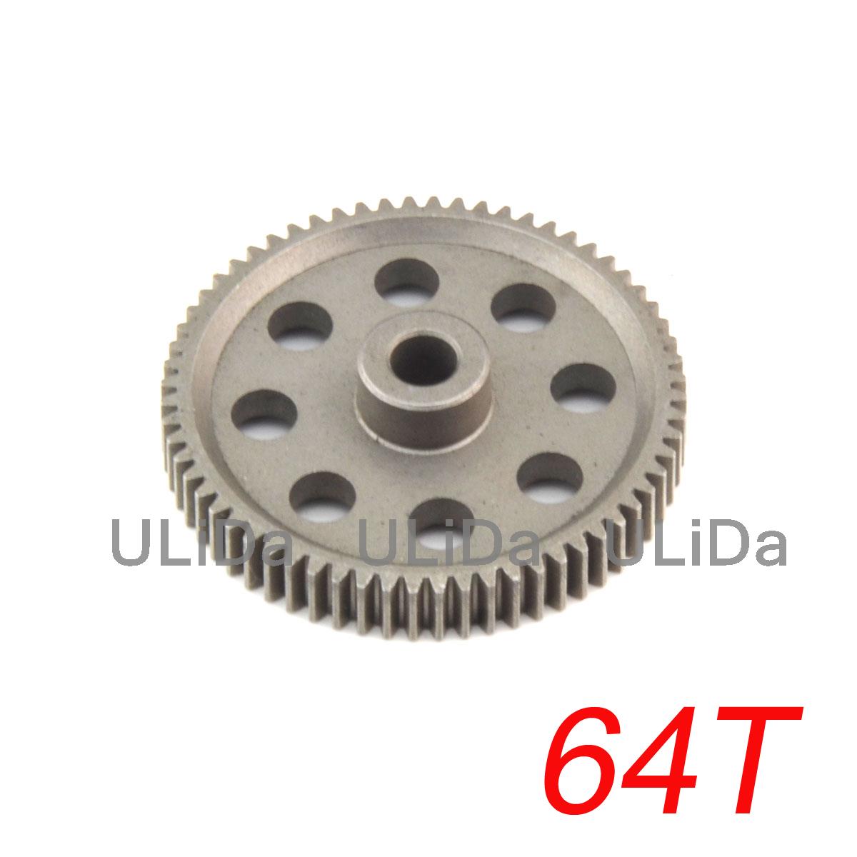 11184 Steel Metal Spur Diff Main Gear 64T Motor Pinion Gears 17T 21T 26T 29T 11189 11176 11181 11119 For RC HSP Redcat RC Truck: 64T