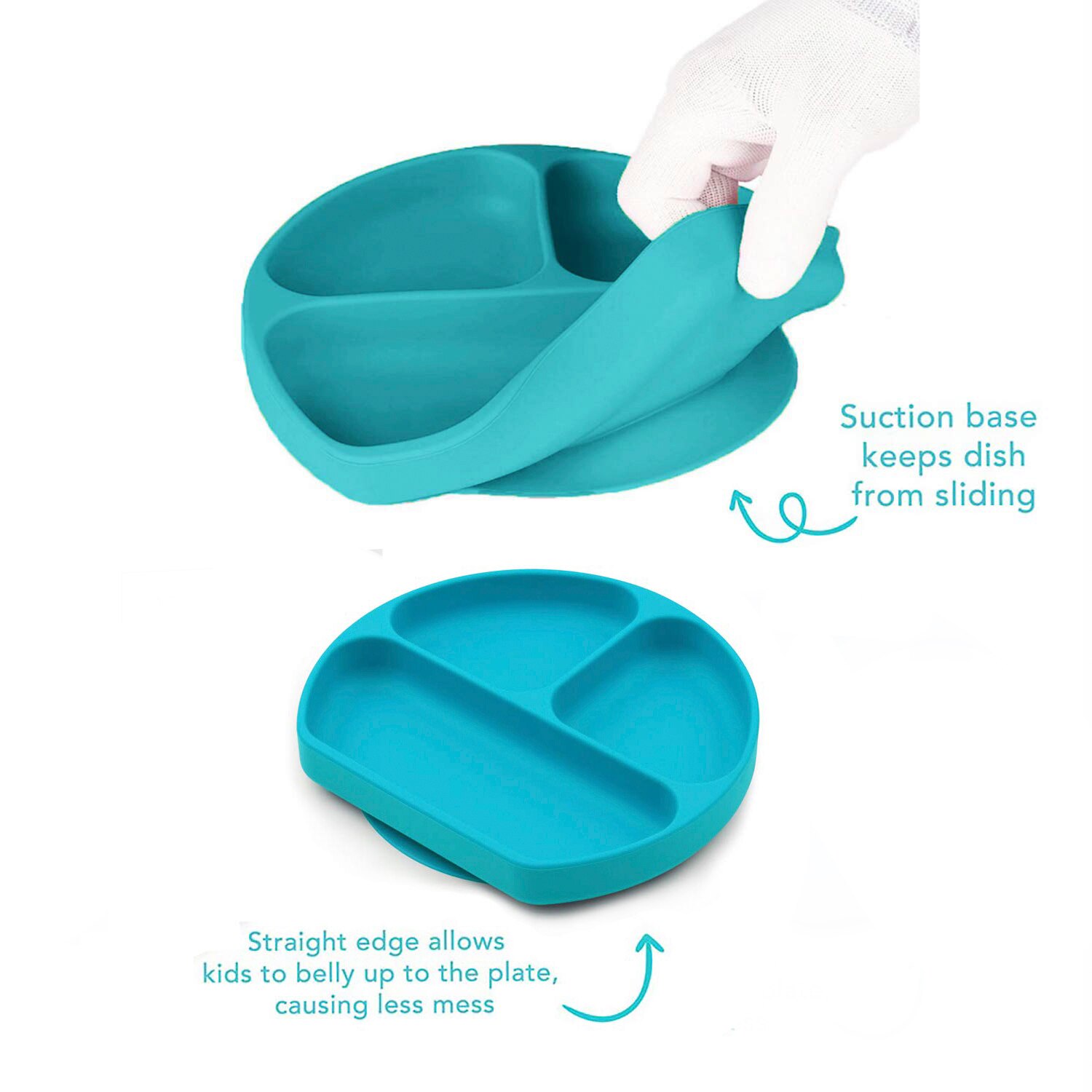 Placas de succión para bebés, manteles individuales de silicona para niños pequeños que se adhieren a bandejas de silla alta y platos de mesa