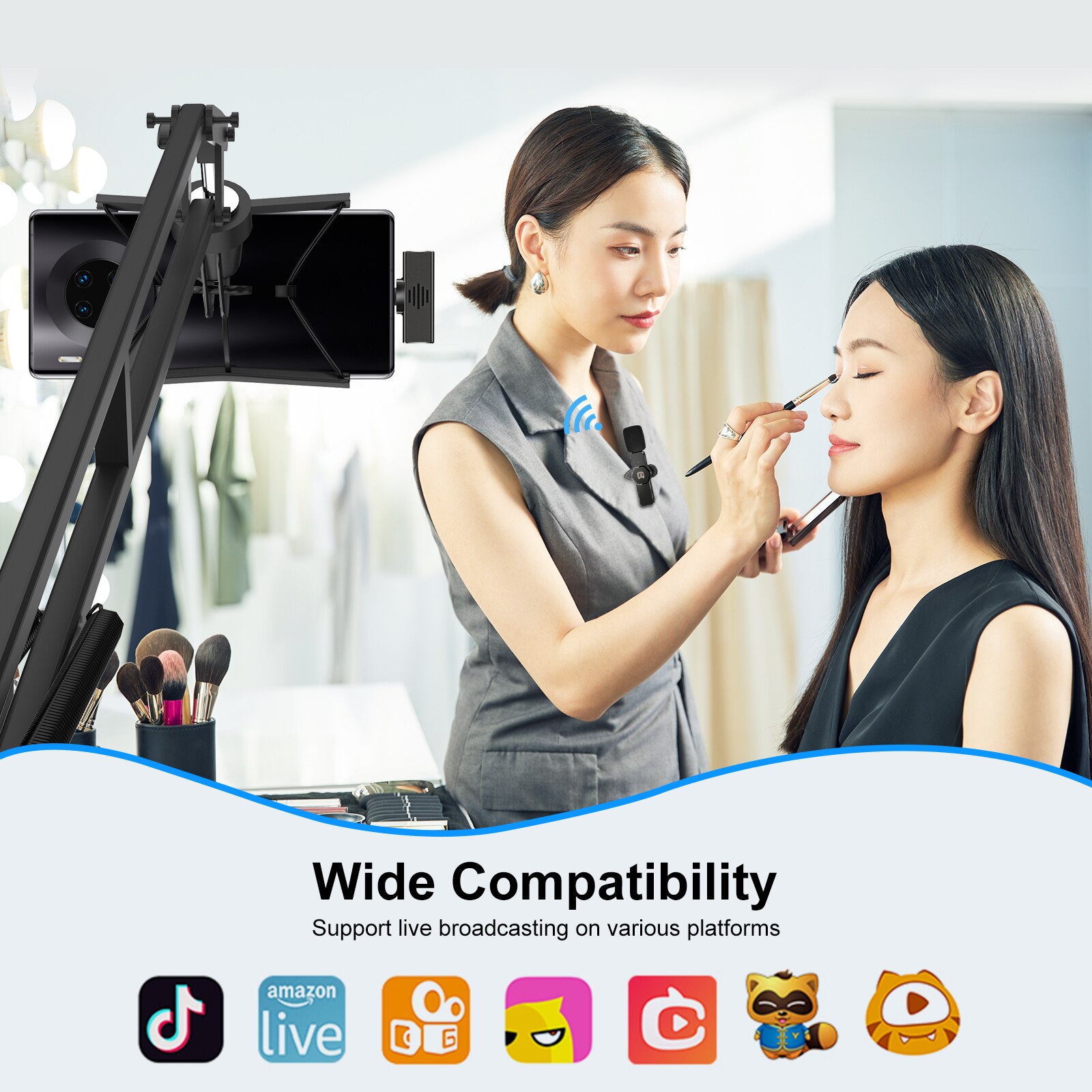 Wireless Lavalier Microphone Portable Audio Video Recording Mini Noise Reduction Mic for Android Live Gaming Phone Microfonoe