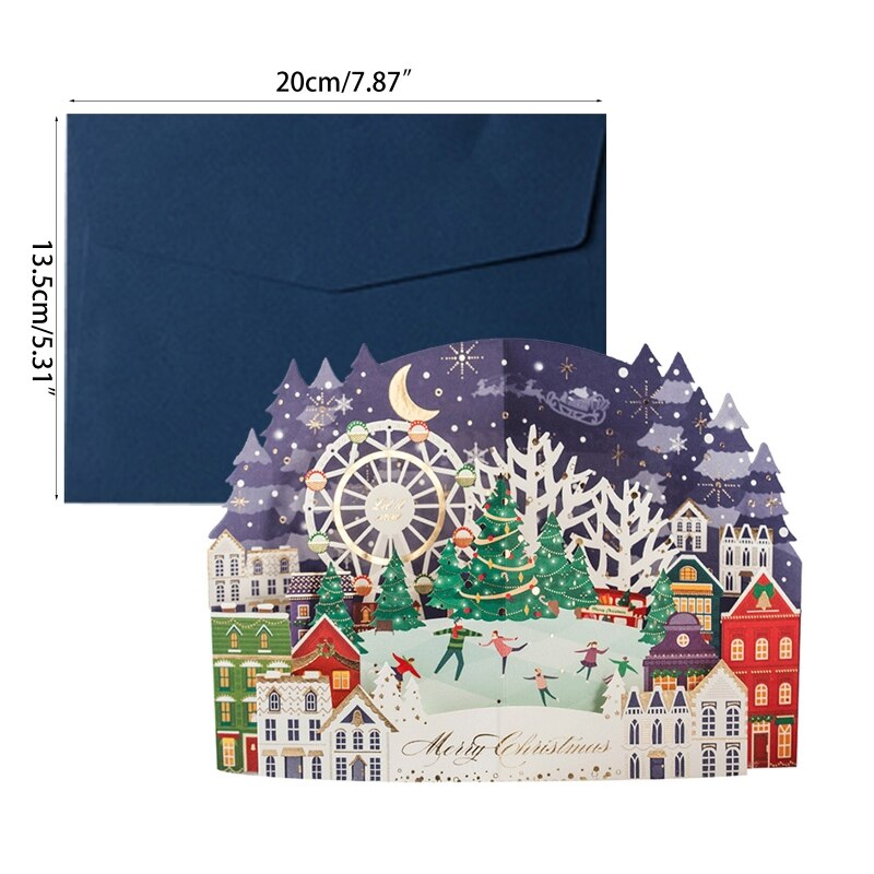 Feliz navidad tarjetas 3D UP rojo navidad de Navidad decoración de invierno cortado Año: b
