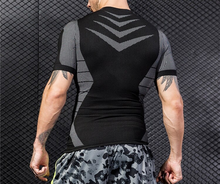 Men Compression Body Shaper Undershirts Short Sleeves Tank Tops Breathable Warm Thermal O Neck Elastic Underwear