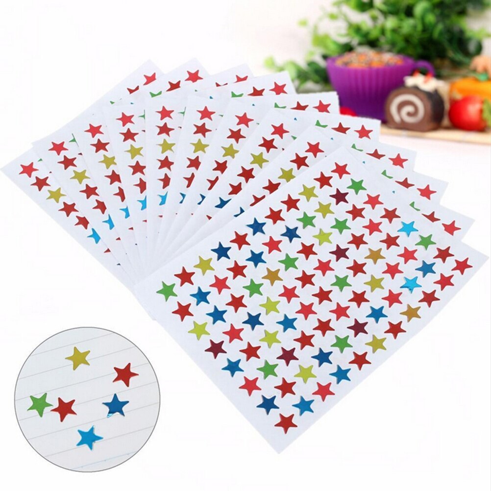 880PCS=10Sheets Star Shape Stickers Labels For School Children Teacher Reward DIY Craft School Supplies