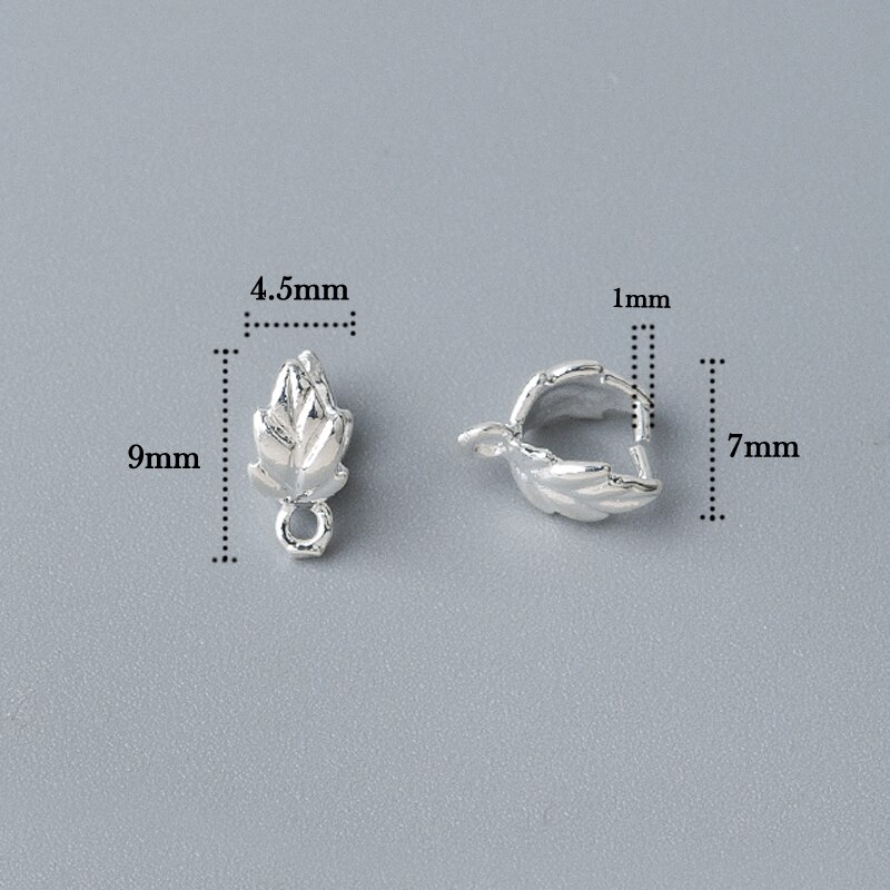 DoreenBeads Copper Pendant Pinch Bails Leaf Clasps Silver Plated Handmade DIY Making Earrings Necklace Jewelry 9mmx 7mm, 30 PCs