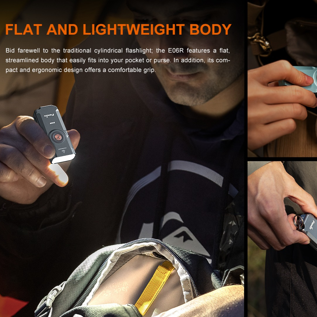 Fenix E06R Flashlight 700 Lumens 3-in-1 EDC Keychain Flash light TYPE-C Rechargeable Bulit-in 750mAh Battery