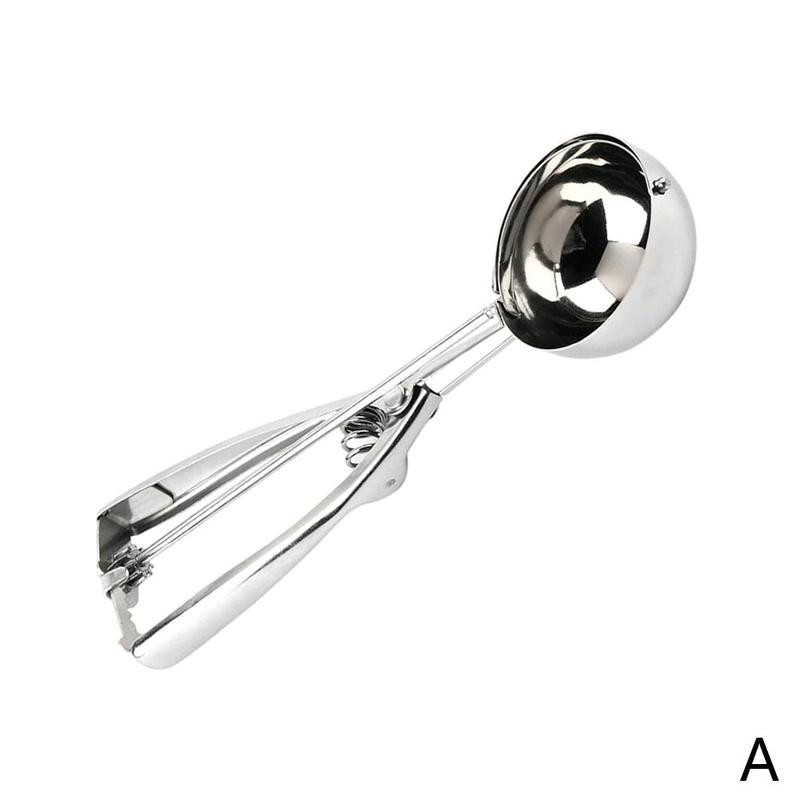 Miarka ze stali nierdzewnej robić lodów zacier ziemniaków narzędzia kuchenne uchwyt sprężynowy zacier ziemniaków piłka w kształcie arbuza szufelka akcesoria domowe: 4