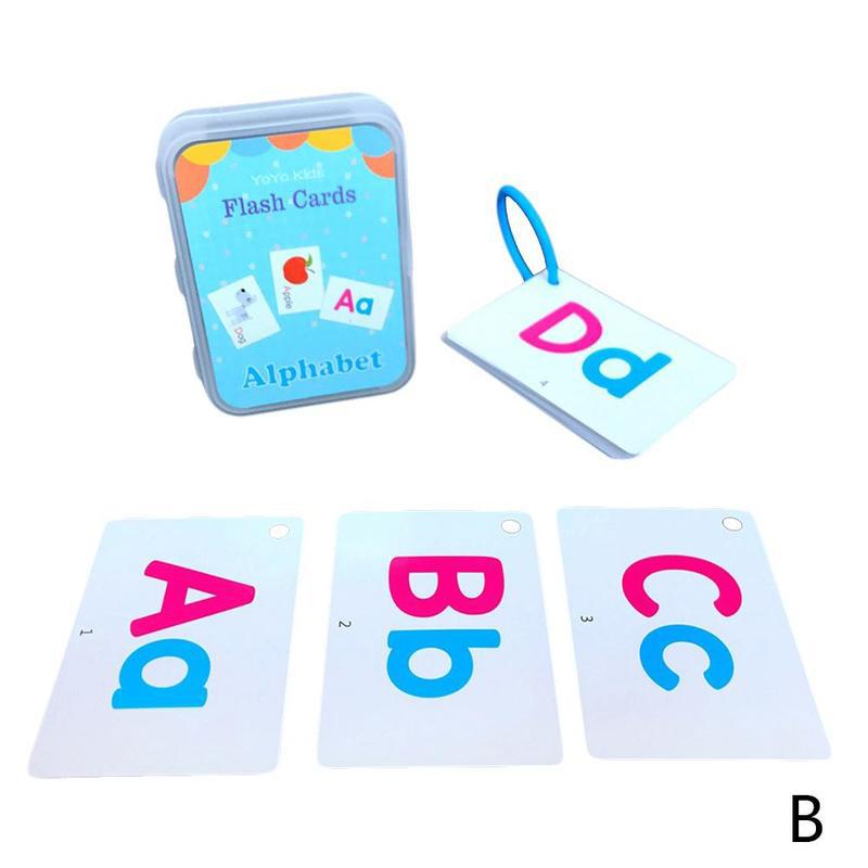 Montessori Cartoon Language Learning Cards Kids Early Development Learning Educational Language Training Ognitive Memory Cards: B