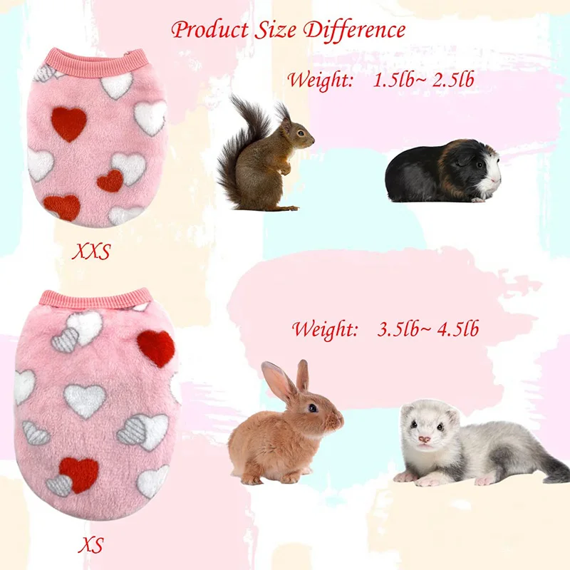 Warme huisdier konijn kleding zachte fleece cavia vest schattige kleine huisdier kleding konijntje kostuum voor fret chihuahua hamster accessoires