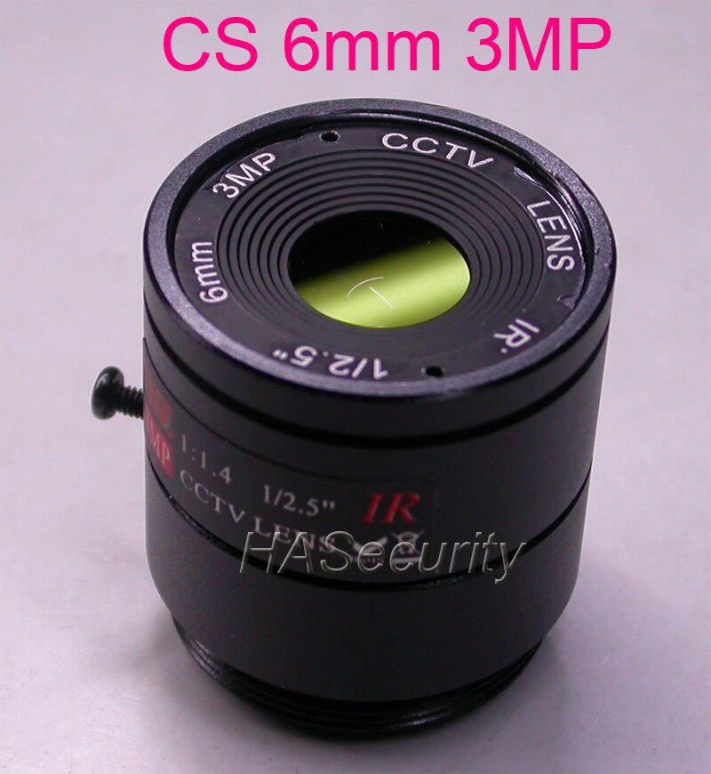 6mm CS mount 3.0MP 1/2.5" F1.4 LENs for CCTV camera