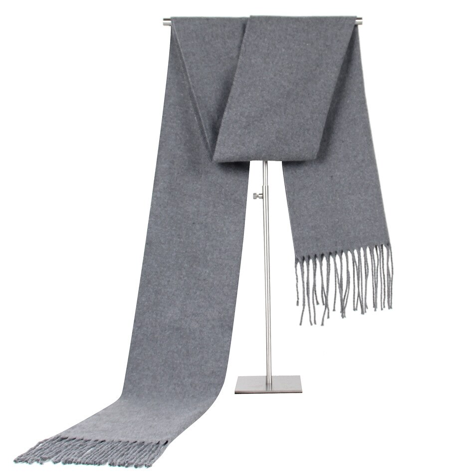 Solidt tørklæde mænd vinter tørklæder mandlige imiteret kashmir varmt tørklæde med kvaster sjaler halstørklæde luksusmærke vinter tørklæde: 4