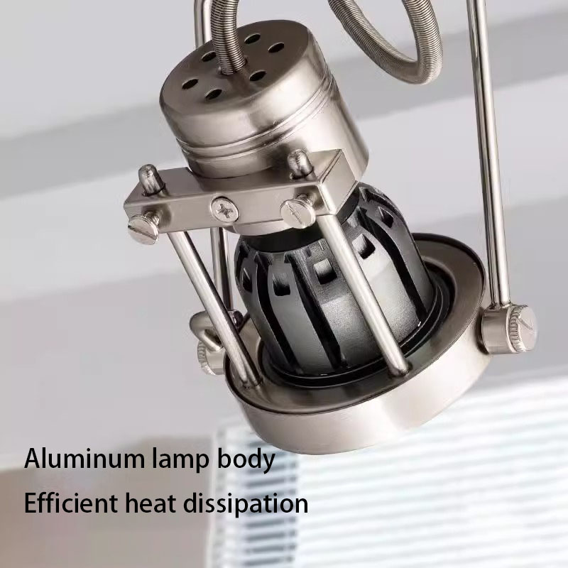 LED-Schienenleuchte Ich bin industriellen Stil, Schienenstrahler, Aluminium, gebürstetes Nickel, Farbe Deckenleuchte, ganzes komplettes einstellen, 3/4 Lichter, Wandwäsche