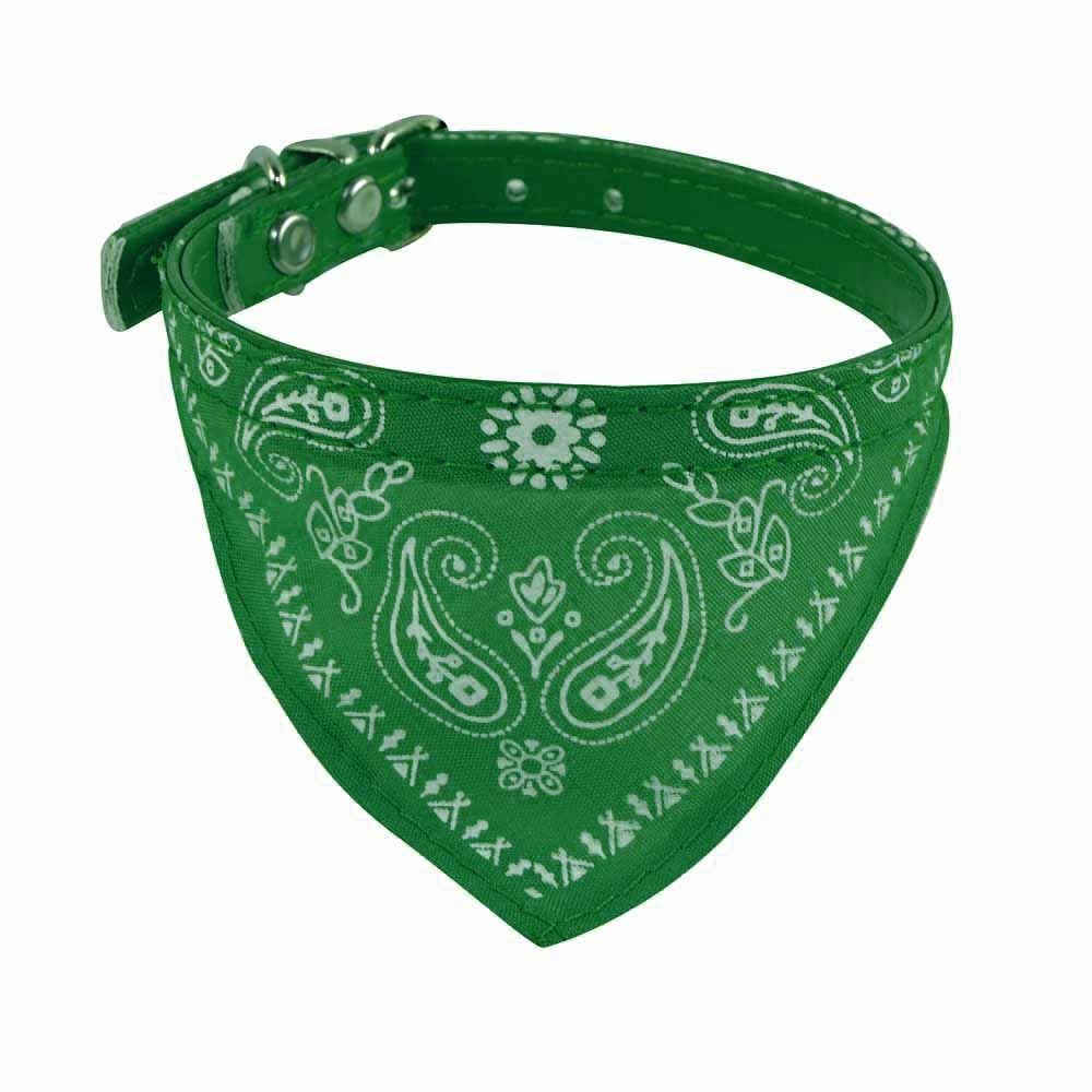 Verstelbare Pet Dog Puppy Cat Sjaal Bandana Kraag Halsdoek Voor Hond Perro Chien Dla Psa Hond Honden Cani Psy # #: Green S