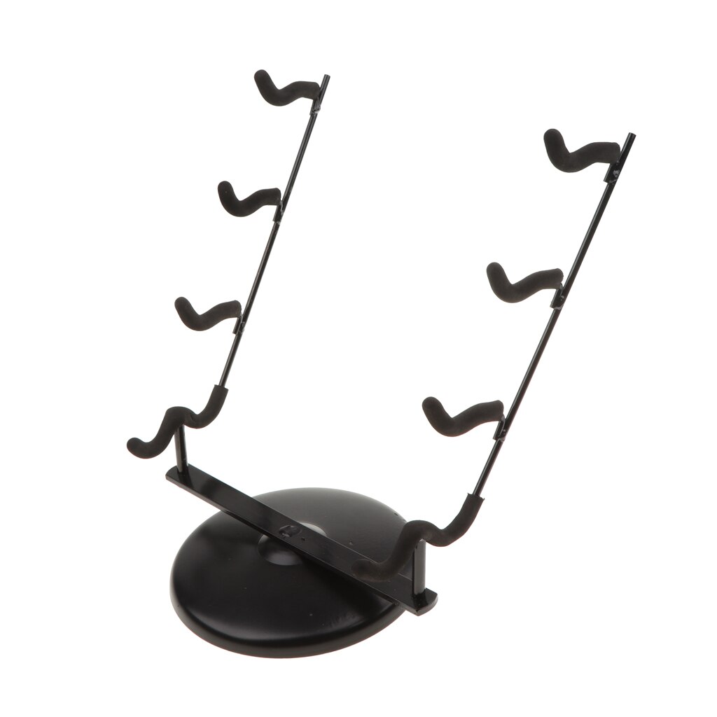 Flute Stand Holder - Round Iron Base & Bamboo Neck - Black