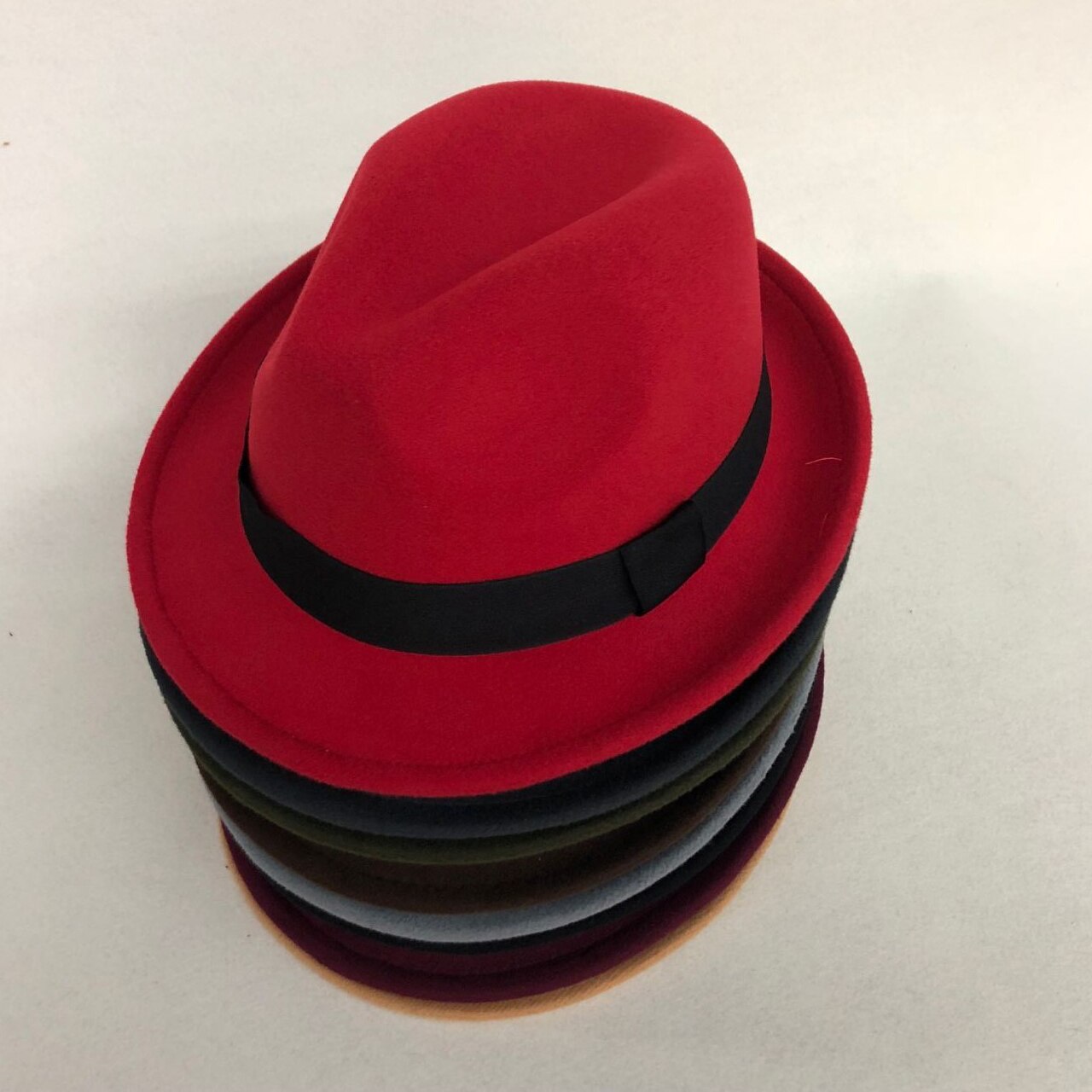 Wool Women Men Fedora Hat For Winter Autumn Lady Gangster Trilby Felt Homburg Church Jazz Hat 55-58CM